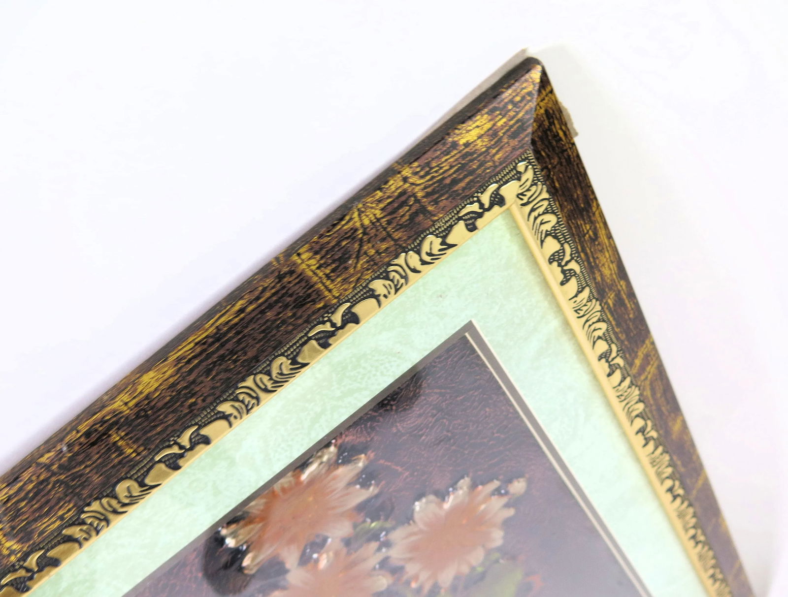 1970s Pressed Copper Flower Art, Framed - 3