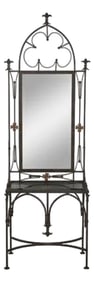 Labarge Wrought Iron Mirrored Hall Console