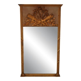Vintage French Style Torch Carved Top Mirror