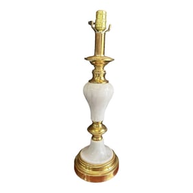 1970s MCM Marble and Gold Table Lamp