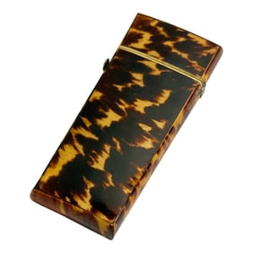 Faux Tortoiseshell Veneered Etui for Wax and Sealing Sticks, English c.1830–1860