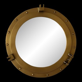 17" Solid Brass Ship Porthole Historical Great Lakes Maritime Heritage Wall Accent 1950s