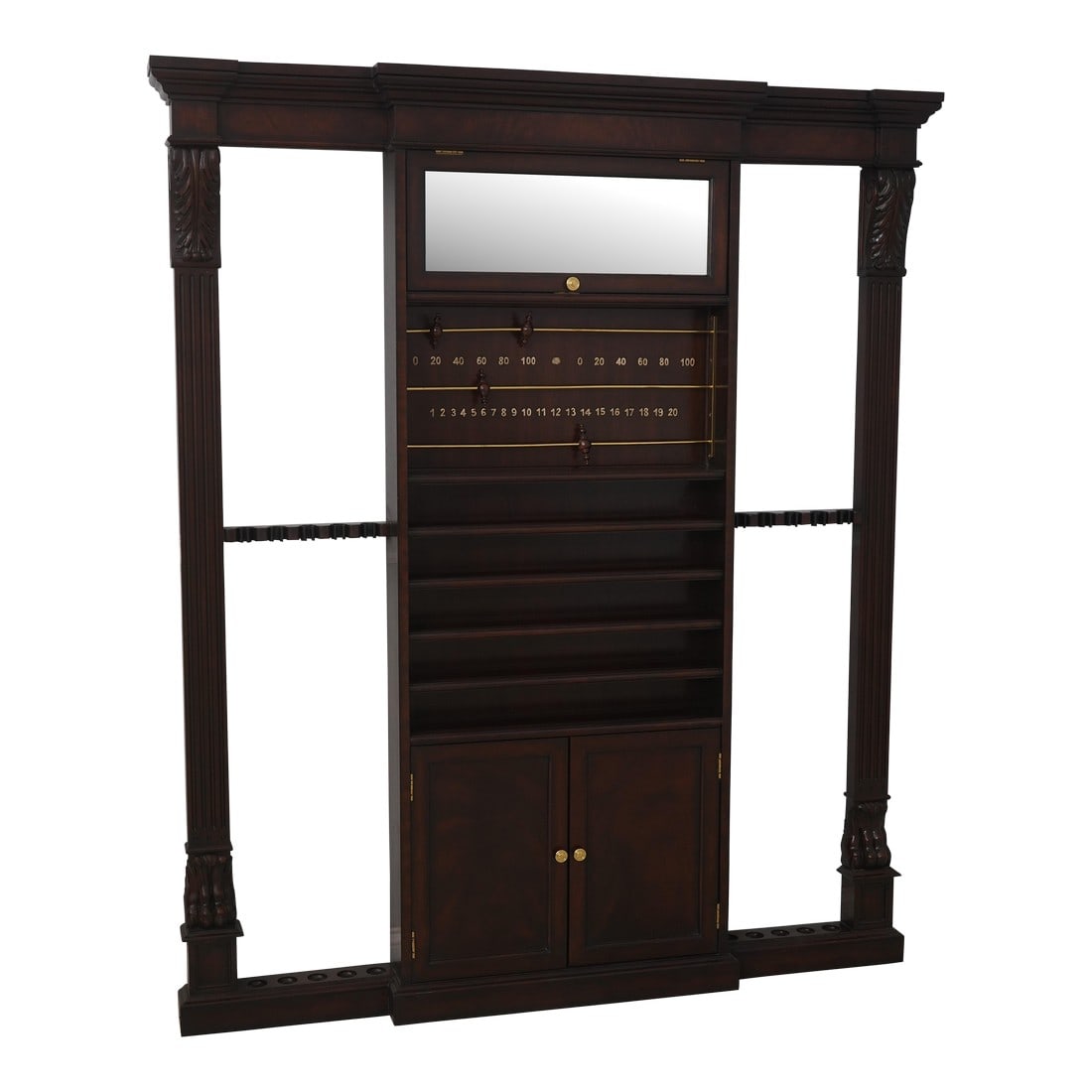 Maitland Smith 1330-454 Mahogany Billiards Rack: Age: Approx: 10 Years Old Details: Factory Distressed Model 1330-454 High Quality Construction Distressed Mirror Door Offered @ Fraction Original Retail Cost Condition: Excellent Super Clean Original