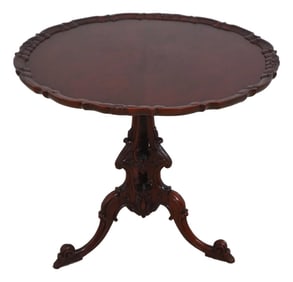 Hickory Chair Mt Vernon Mahogany Pie Crust Tea Table