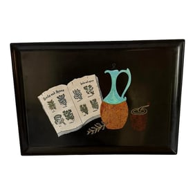 Vintage Couroc of Monterey "Herbs & Spices" Mid"‘Century Modern Hand"‘Inlaid Serving