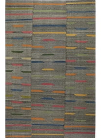 Handwoven Geometric Swedish Flatweave Area Rug 7'5" × 11'1"