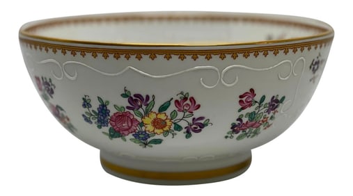 Mid 20th Century French Sperabo Porcelain Floral & Fruit Bowl