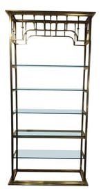 Mastercraft Tall Brass Regency Style Étagère