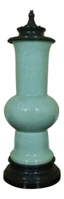 Maitland Smith Green Porcelain Bronze Decorative Urn