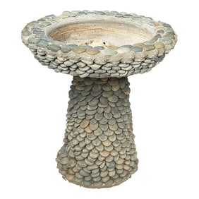 Riverstone Rock & Cement Bird Bath