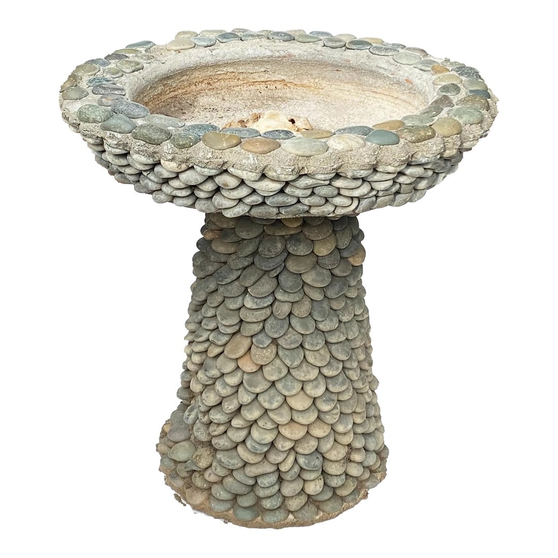 Riverstone Rock & Cement Bird Bath (1 of 5)