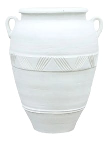 Large Greek White Terra-Cotta Garden Planter