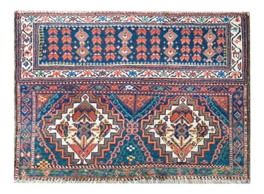 Early 20th Century Malayer Bag Face Rug