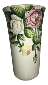 1960 Hand-Painted Porcelain Vase Made in Italy