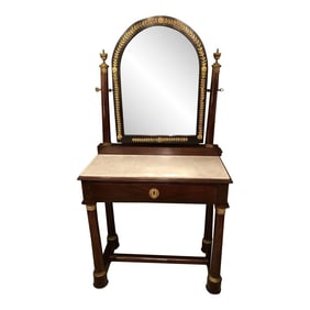 Federal Mahogany and Marble Vanity With Bronze Details