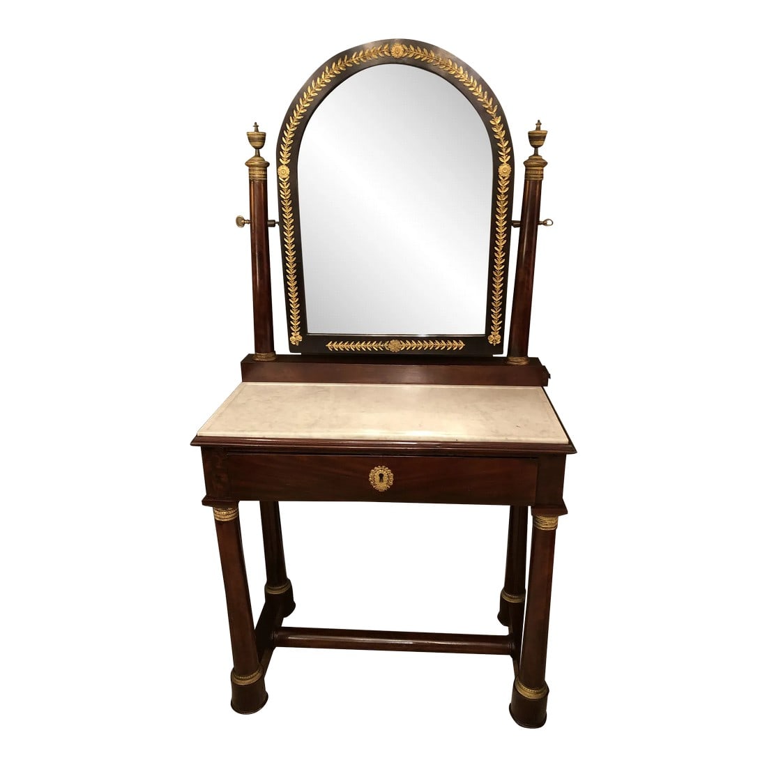 Federal Mahogany and Marble Vanity With Bronze Details