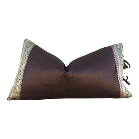 Vintage Shanu Large Festive Indian Silk Queen Lumbar Pillow Cover