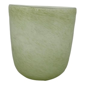 Late 20th Century Round Glass Decorative Green Vase