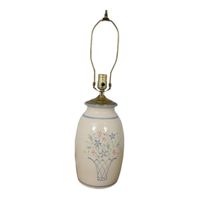 Country Style Decorated Crock Design Table Lamp