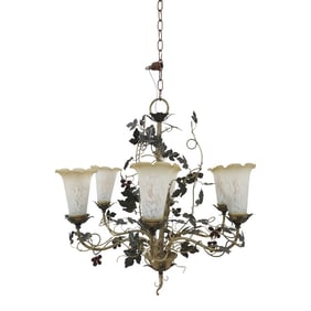 Grapevine Design 6 Light Toleware Chandelier