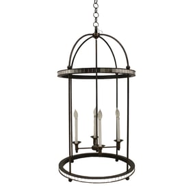 Arts & Crafts Hammered Iron Modern Chandelier