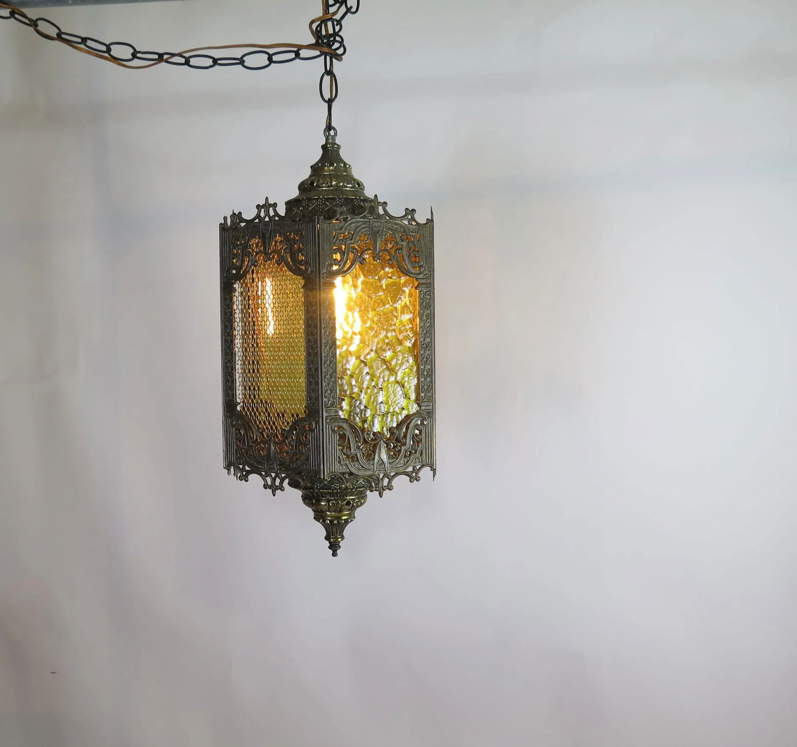 Vintage Pentagon Medieval Style Swag Pendant - 2