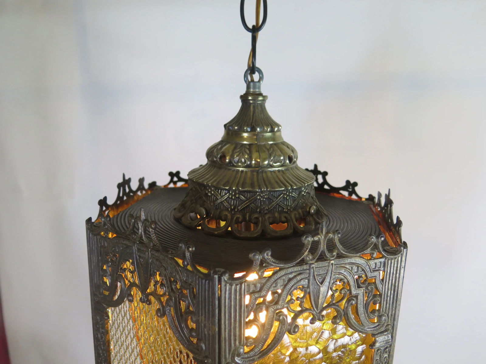 Vintage Pentagon Medieval Style Swag Pendant - 6