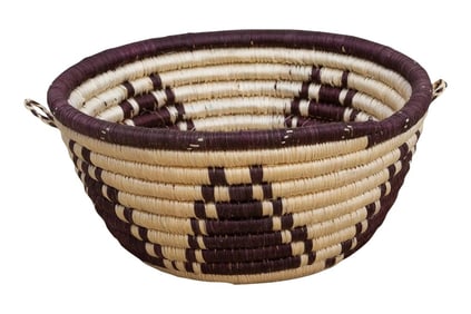 Vintage Floral Weave Basket