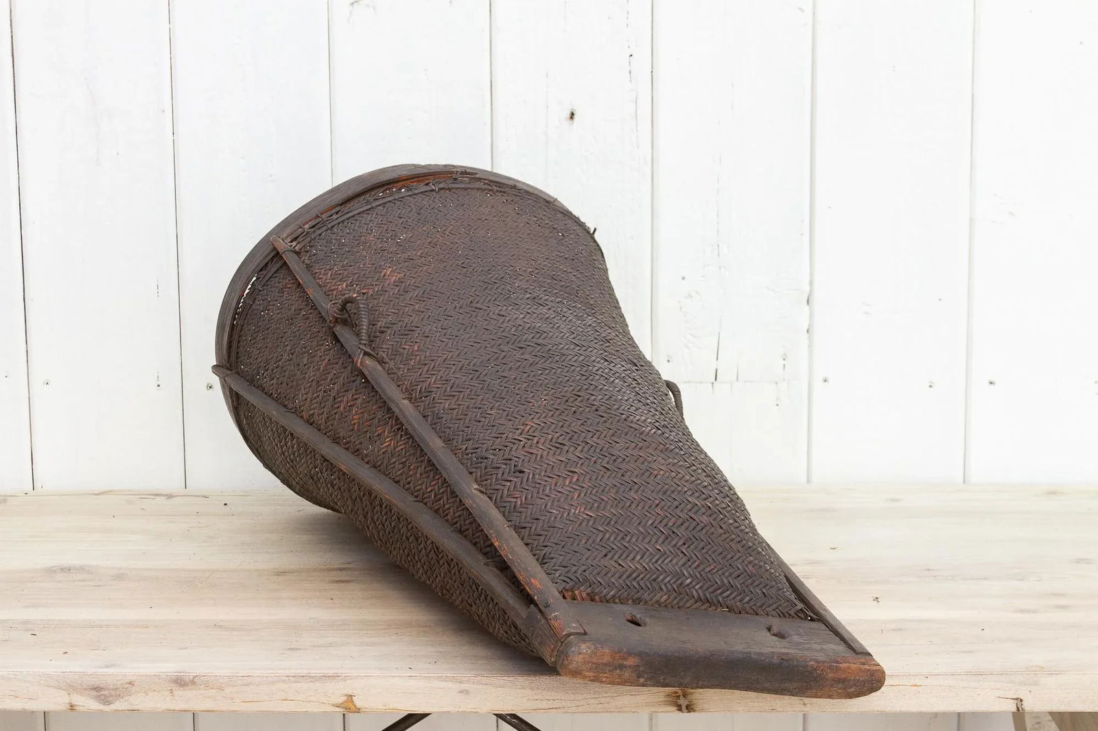 Antique Tall and Slim Harvesting Basket - 7