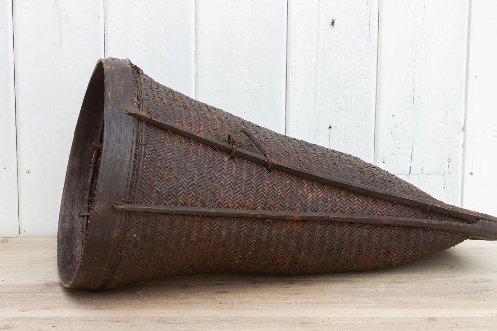 Antique Tall and Slim Harvesting Basket - 8