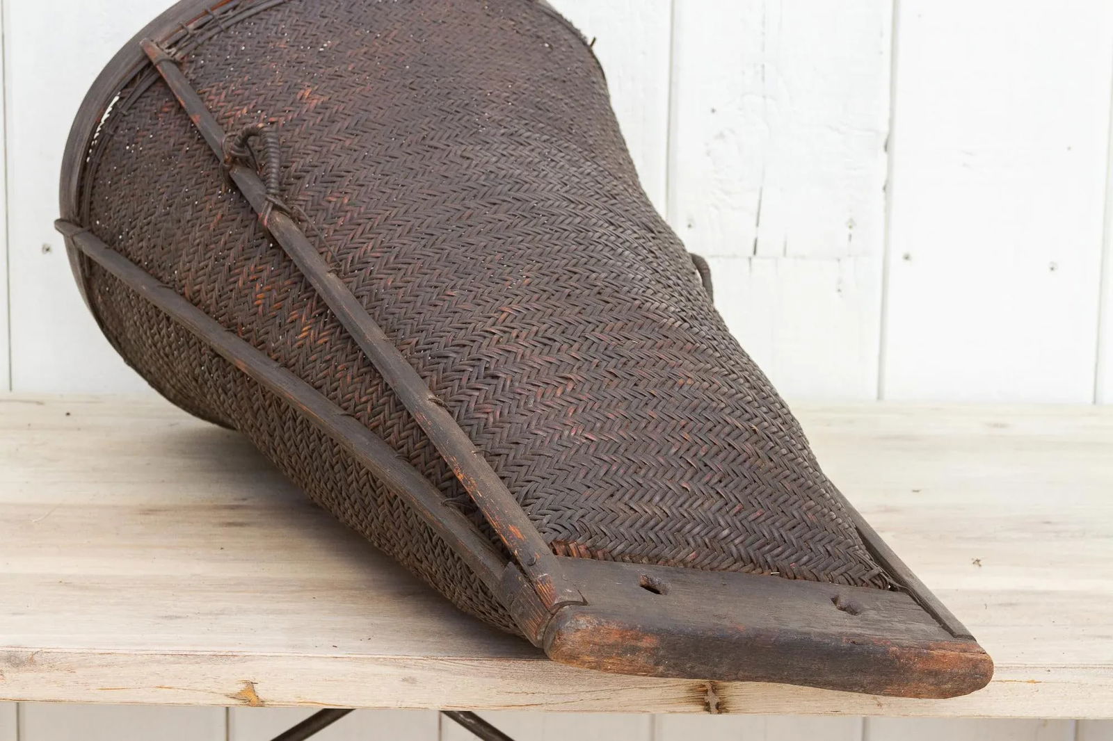 Antique Tall and Slim Harvesting Basket - 9