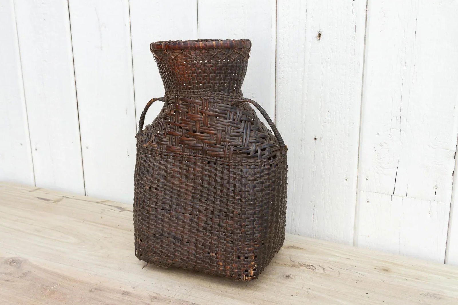 Antique Thai Rattan Fish Basket - 5