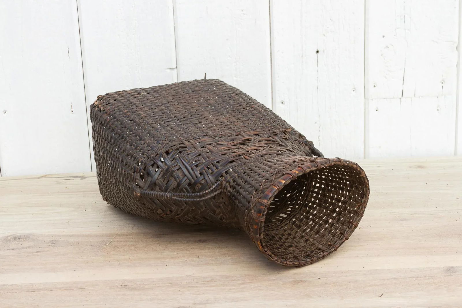 Antique Thai Rattan Fish Basket - 7