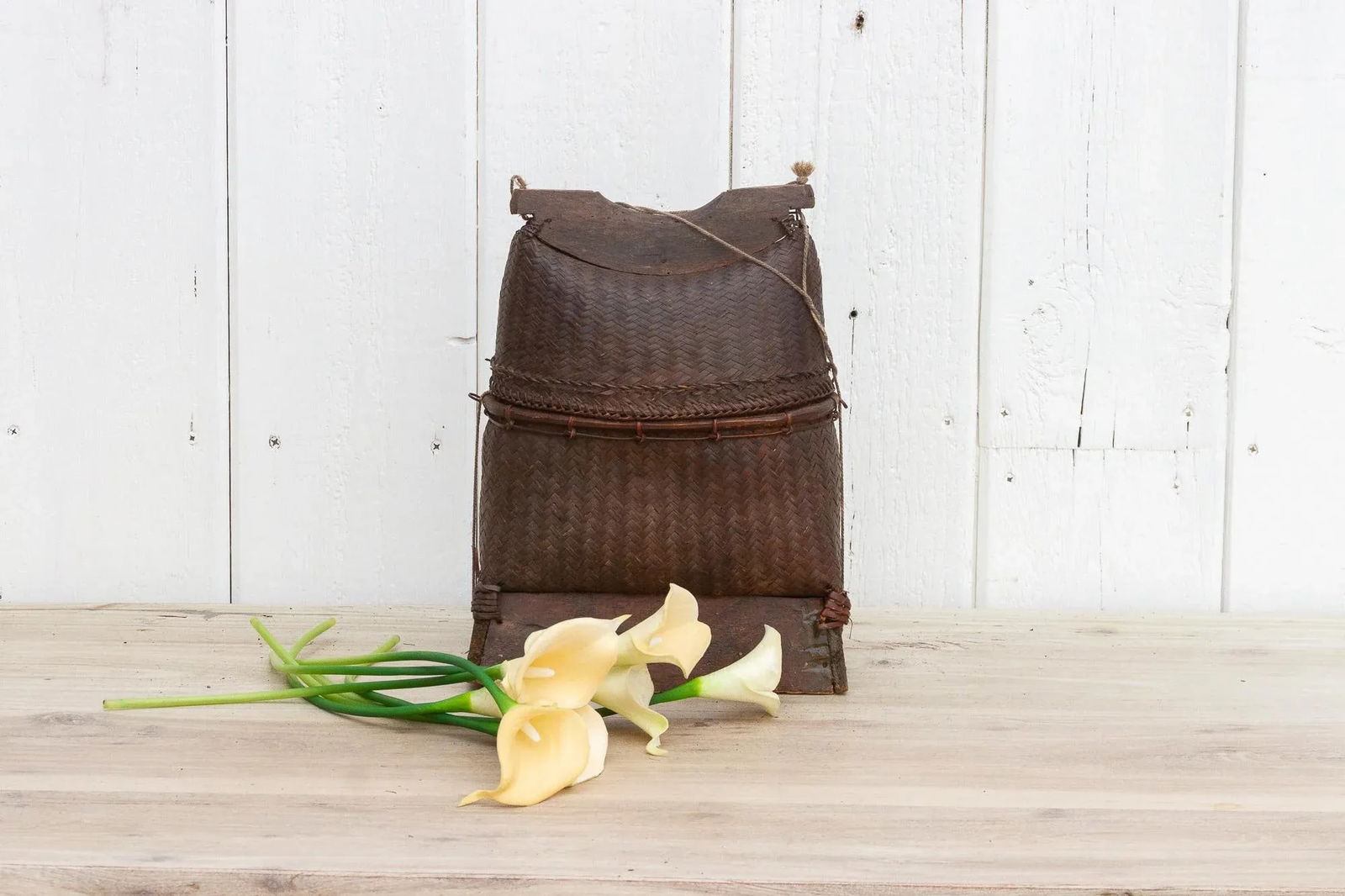 Vintage Rustic Finely Woven Thai Basket - 2