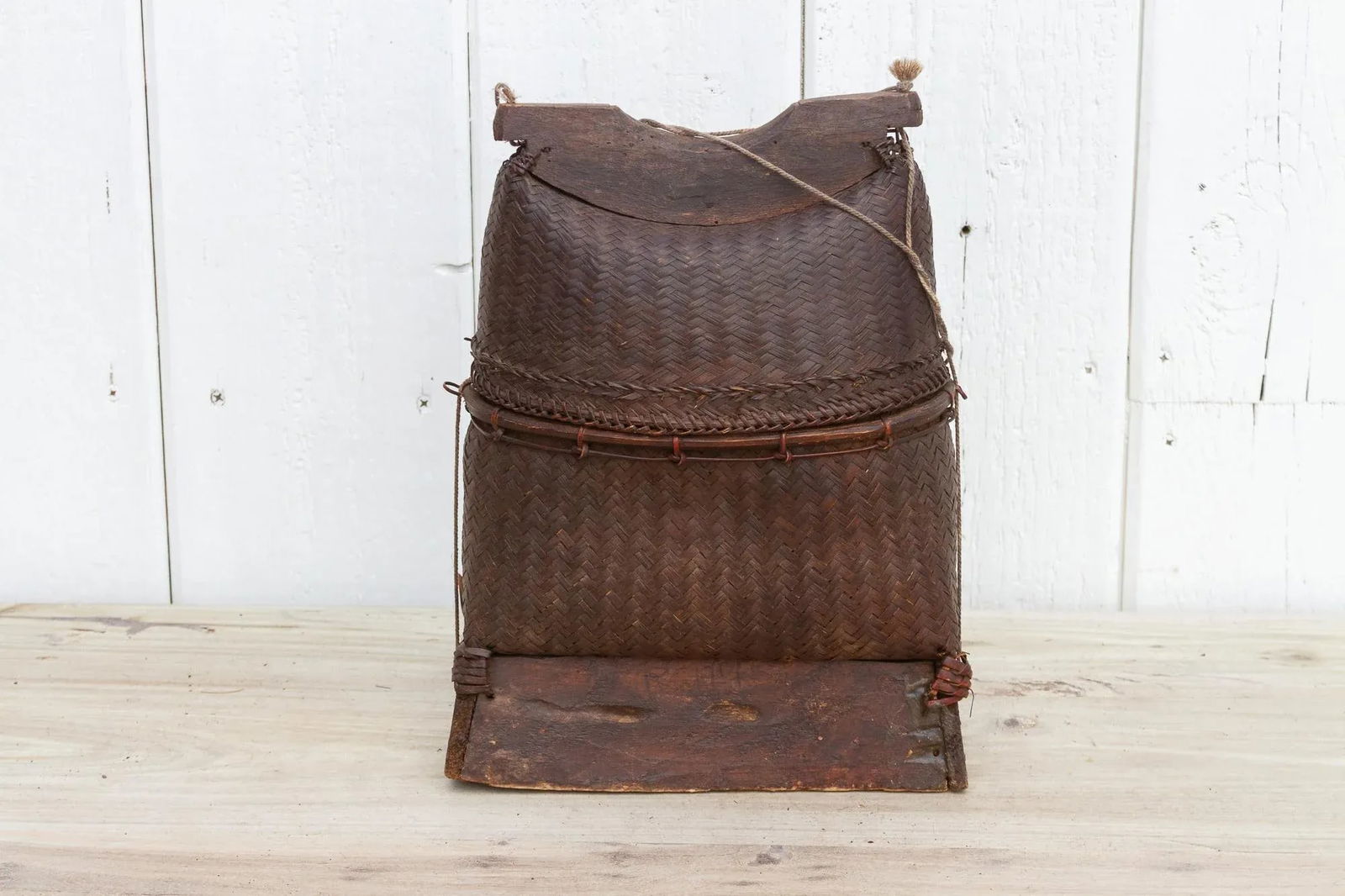 Vintage Rustic Finely Woven Thai Basket - 6
