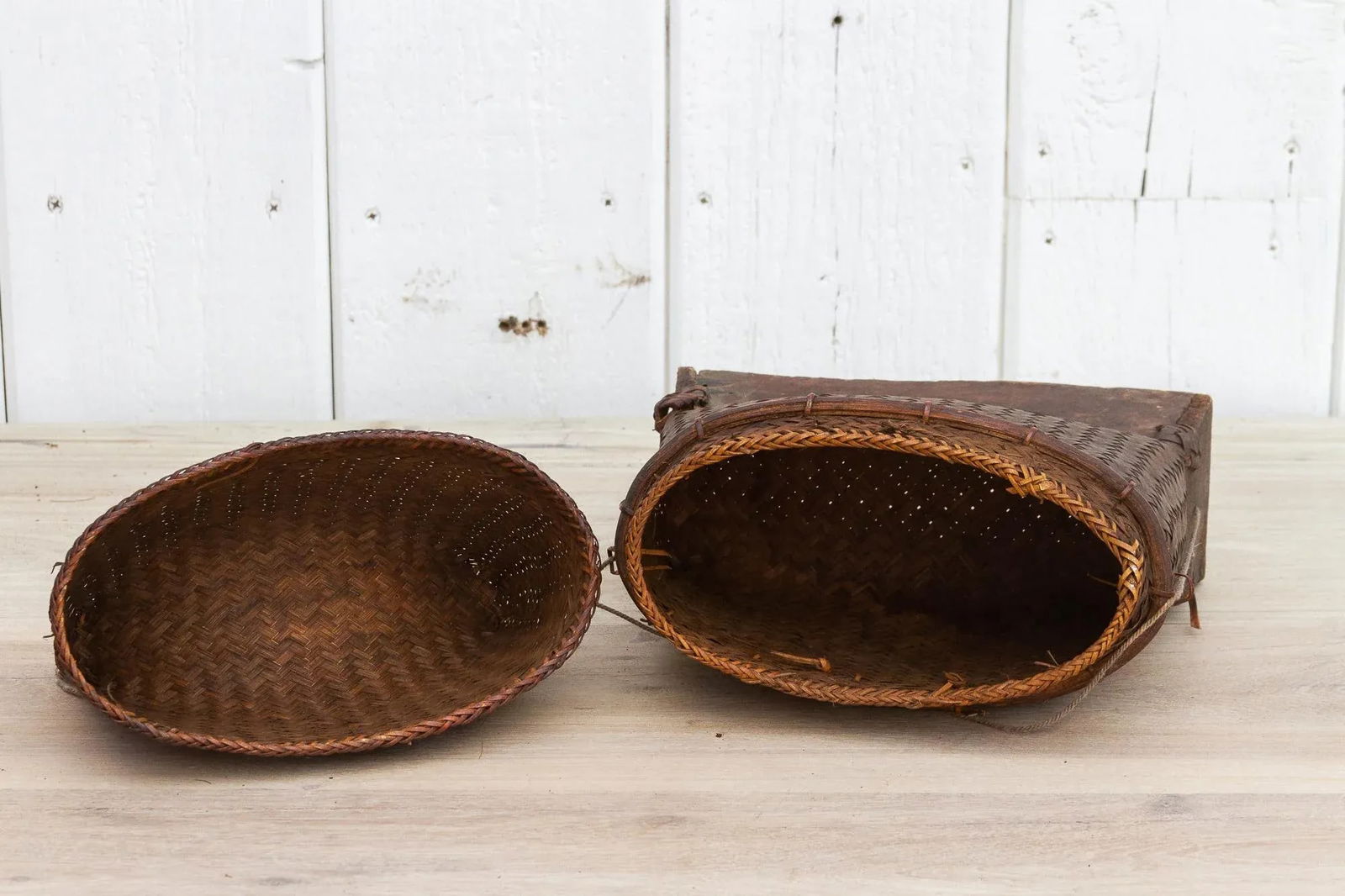 Vintage Rustic Finely Woven Thai Basket - 7