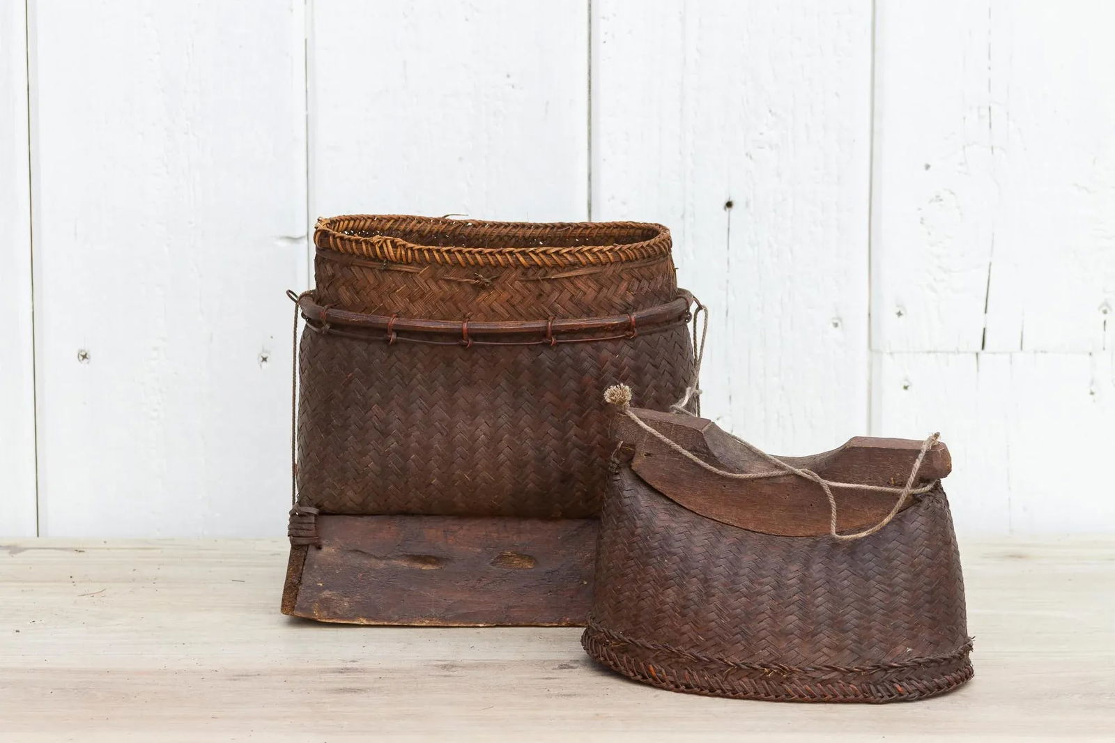 Vintage Rustic Finely Woven Thai Basket - 9