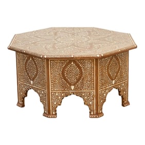 Octagonal Anglo-Indian Inlaid Coffee Table
