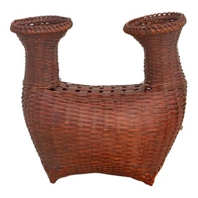 Finely Woven Boat Shaped Vintage Basket