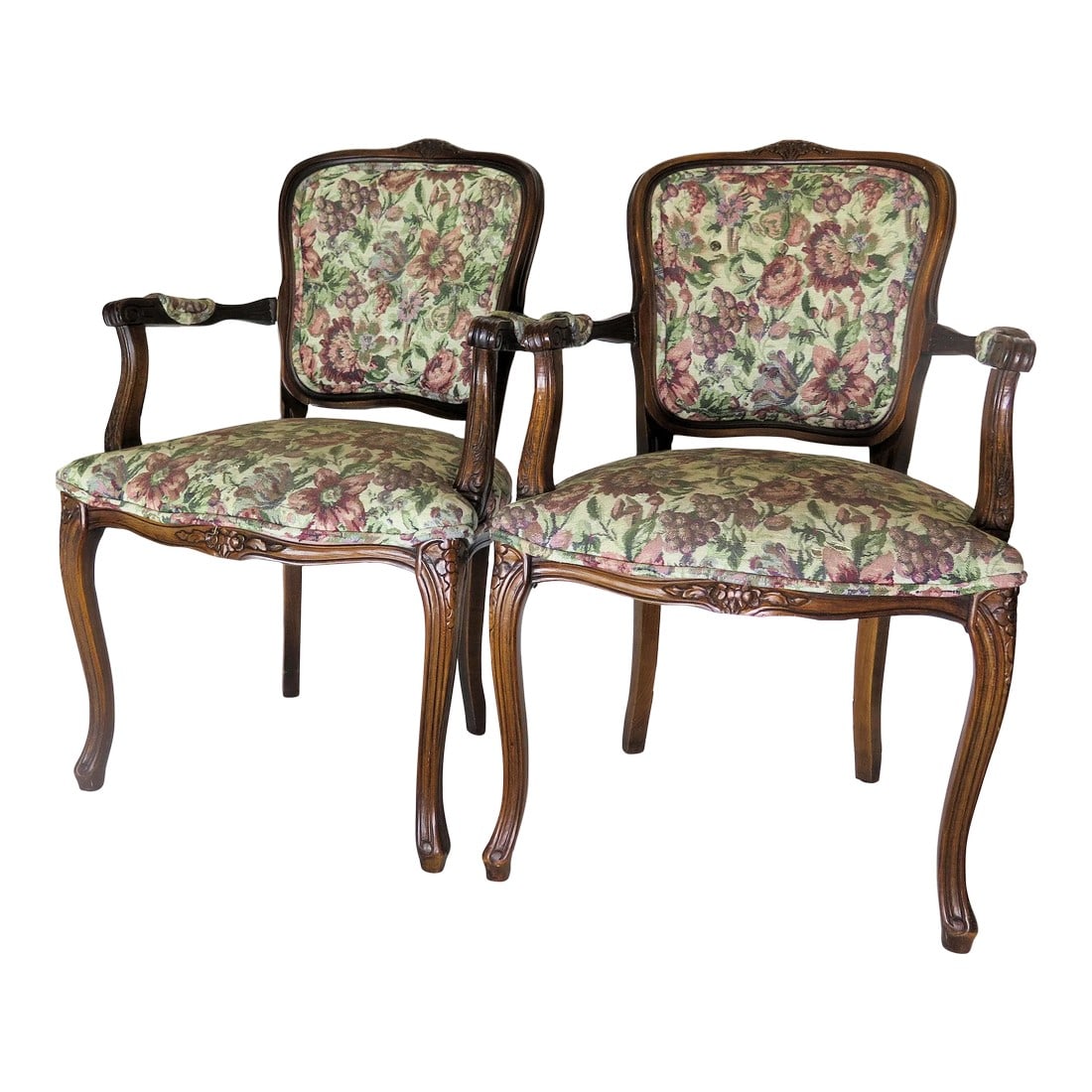 1950s French Louis XV Style Fauteuil Chairs- a Pair (1 of 7)
