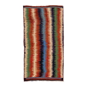 Mid-20th Century Turkish Kilim Multicolor Handmade Tribal Wool Rug
