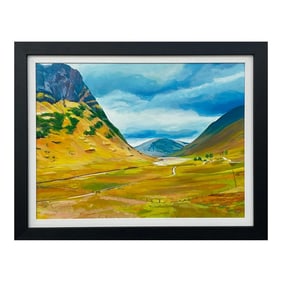 Colourful Abstract Landscape Painting of Scottish Highlands Contemporary Artist
