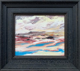 Original Abstract Landscape Study of English Seascape Shoreline
