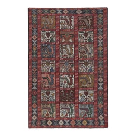 Turkish Animal Botanic Soumac Rug 3'11'' X 6'1''