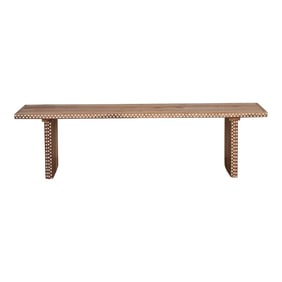 Reconstructed Old Wood Inlaid Bench