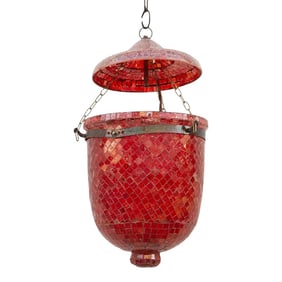 Ruby Pendant Mosaic Lantern