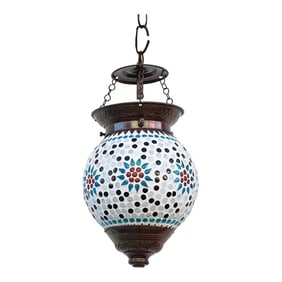 Small Geometric Floral Hanging Lantern