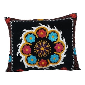 Turkish Velvet Suzani Bench Cushion Cover