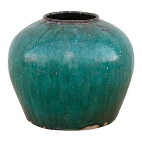 Dark Cyan Asian Vase