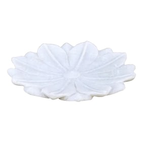 Artisan Carved Marble Flower Plate
